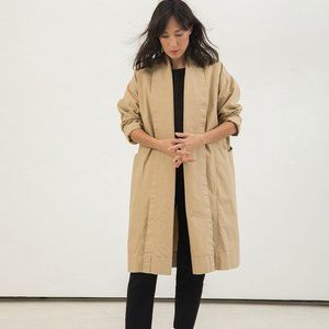 Clyde Cotton Canvas Trench in Khaki XS